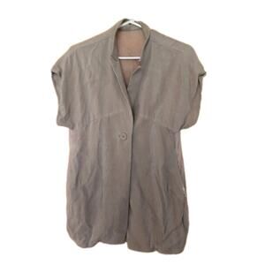 OBA ASIA BROWN Silk Jacket XS WOMEN SHORT SLEEVE FITTED